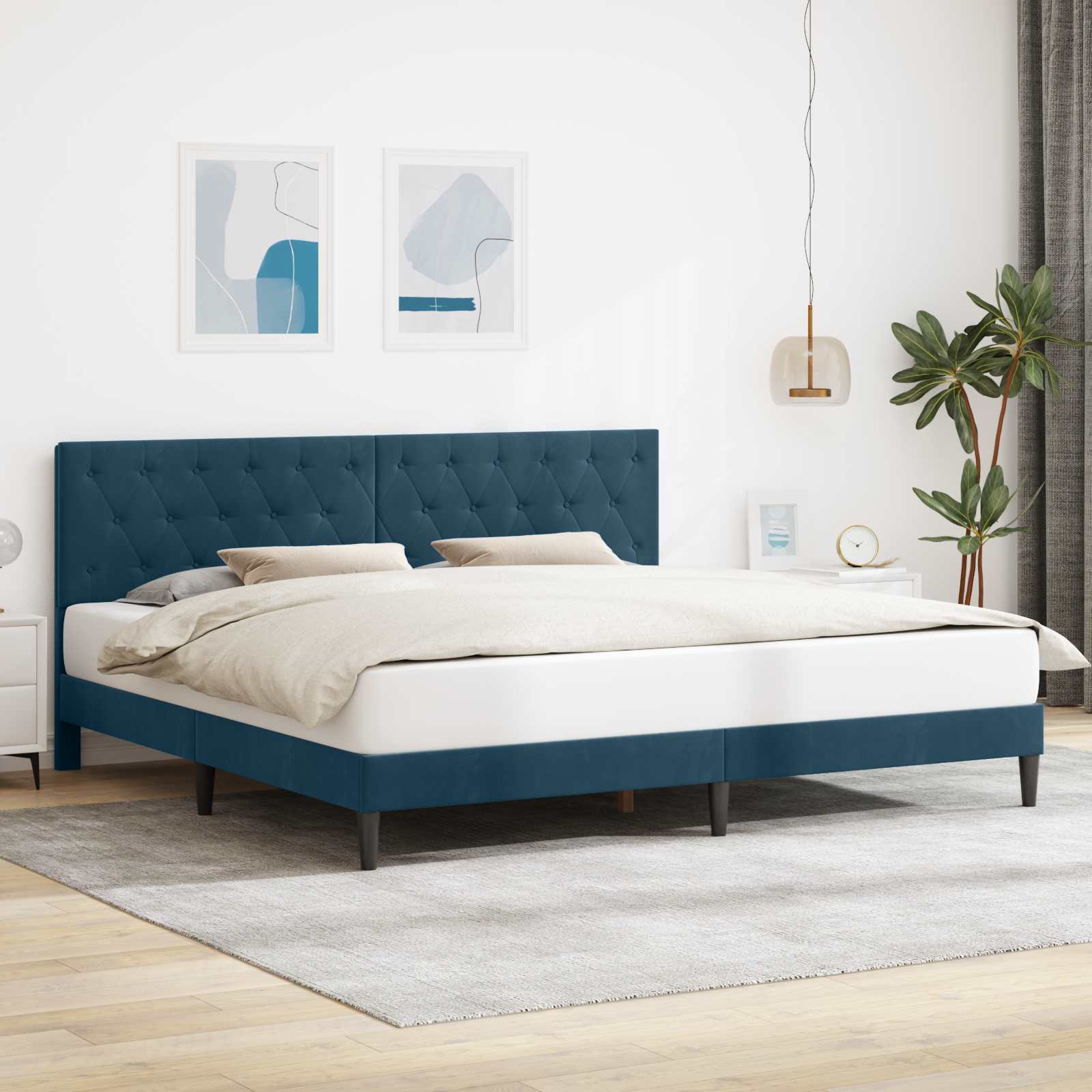 vidaXL Bedframe met hoofdeinde Lichtgrijs 80 x 200 cm Fluweel