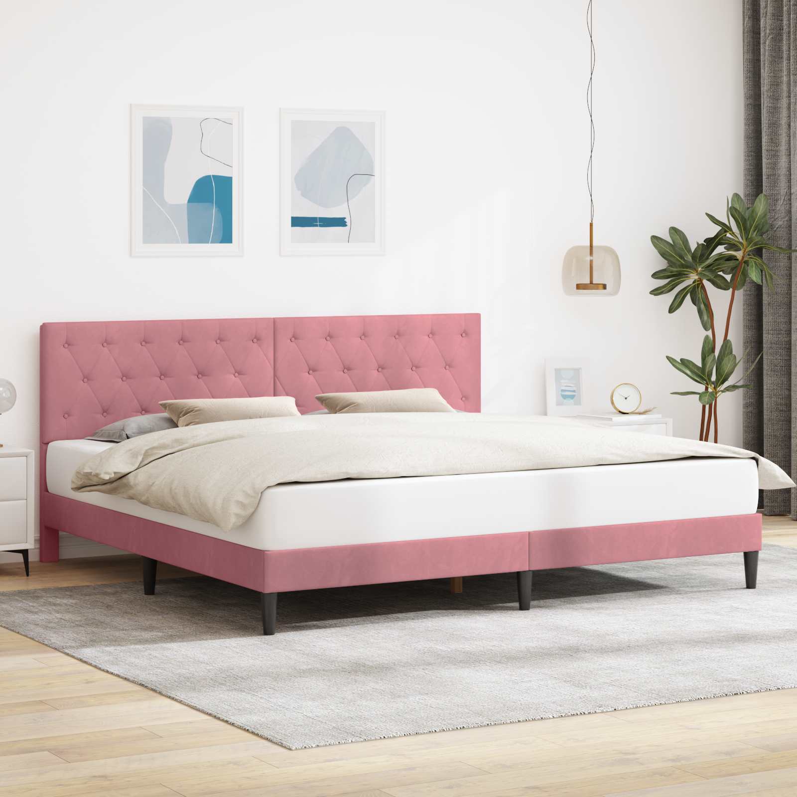 vidaXL Bedframe met hoofdeinde Lichtgrijs 80 x 200 cm Fluweel