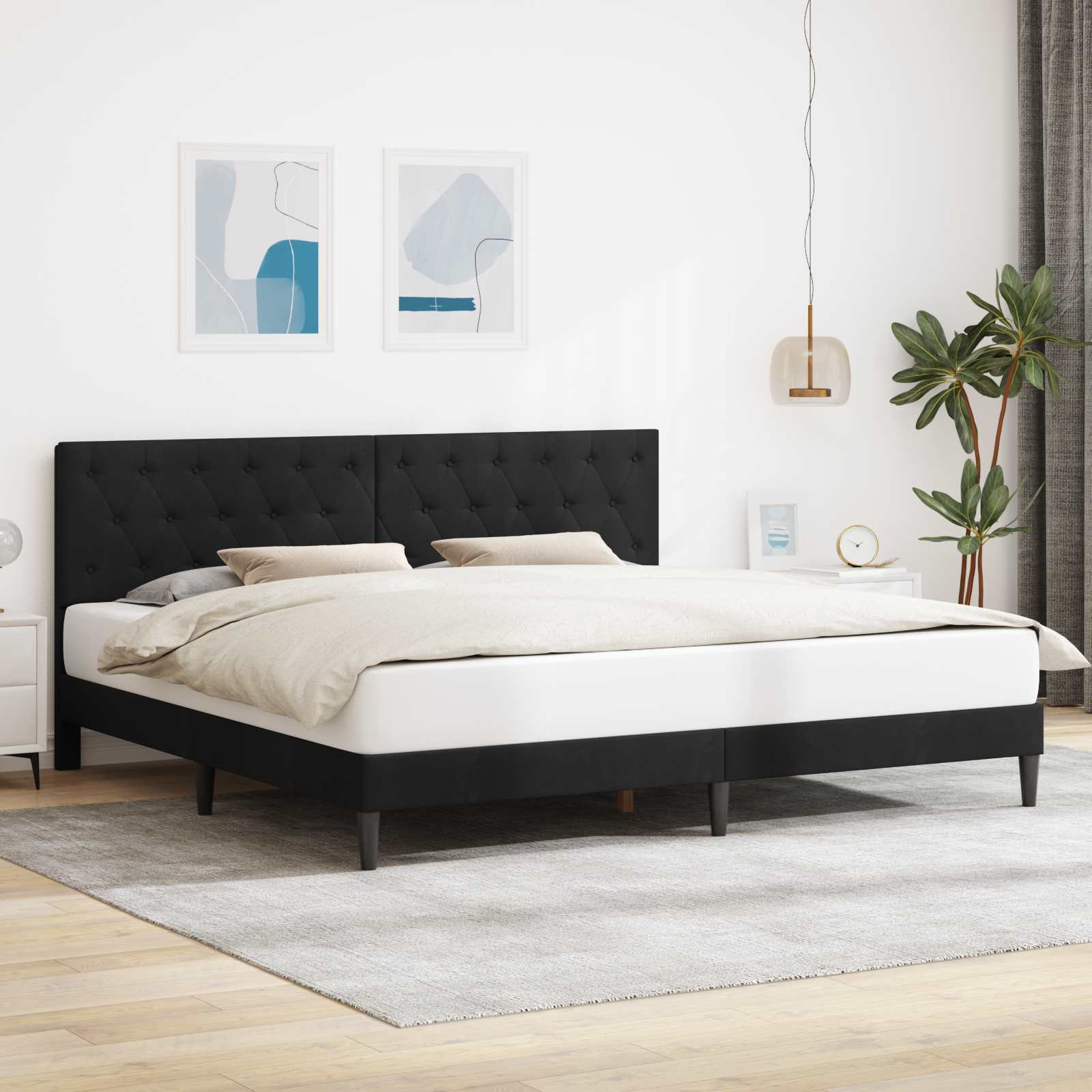vidaXL Bedframe met hoofdeinde Lichtgrijs 80 x 200 cm Fluweel
