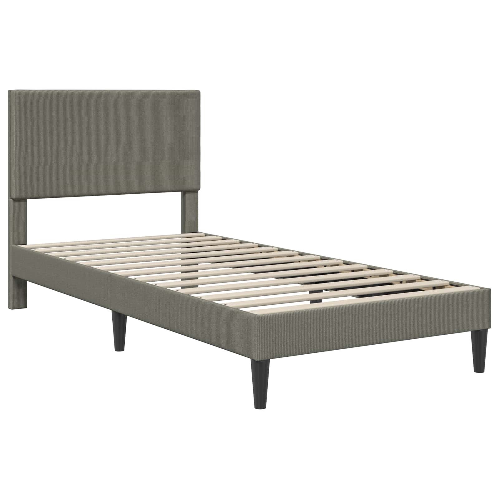 vidaXL Bedframe met hoofdeinde Lichtgrijs 80 x 200 cm Katoen Stof