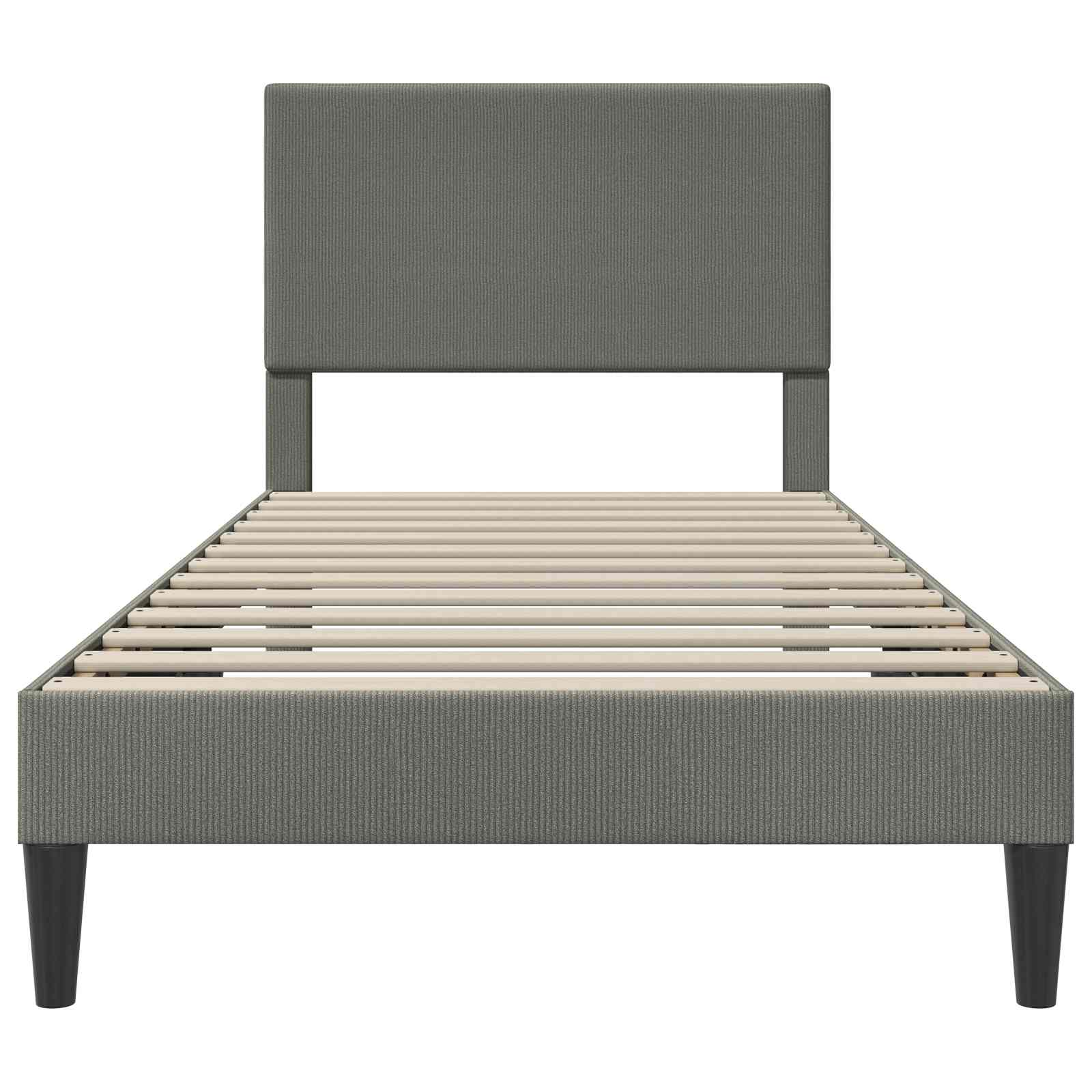 vidaXL Bedframe met hoofdeinde Lichtgrijs 80 x 200 cm Katoen Stof