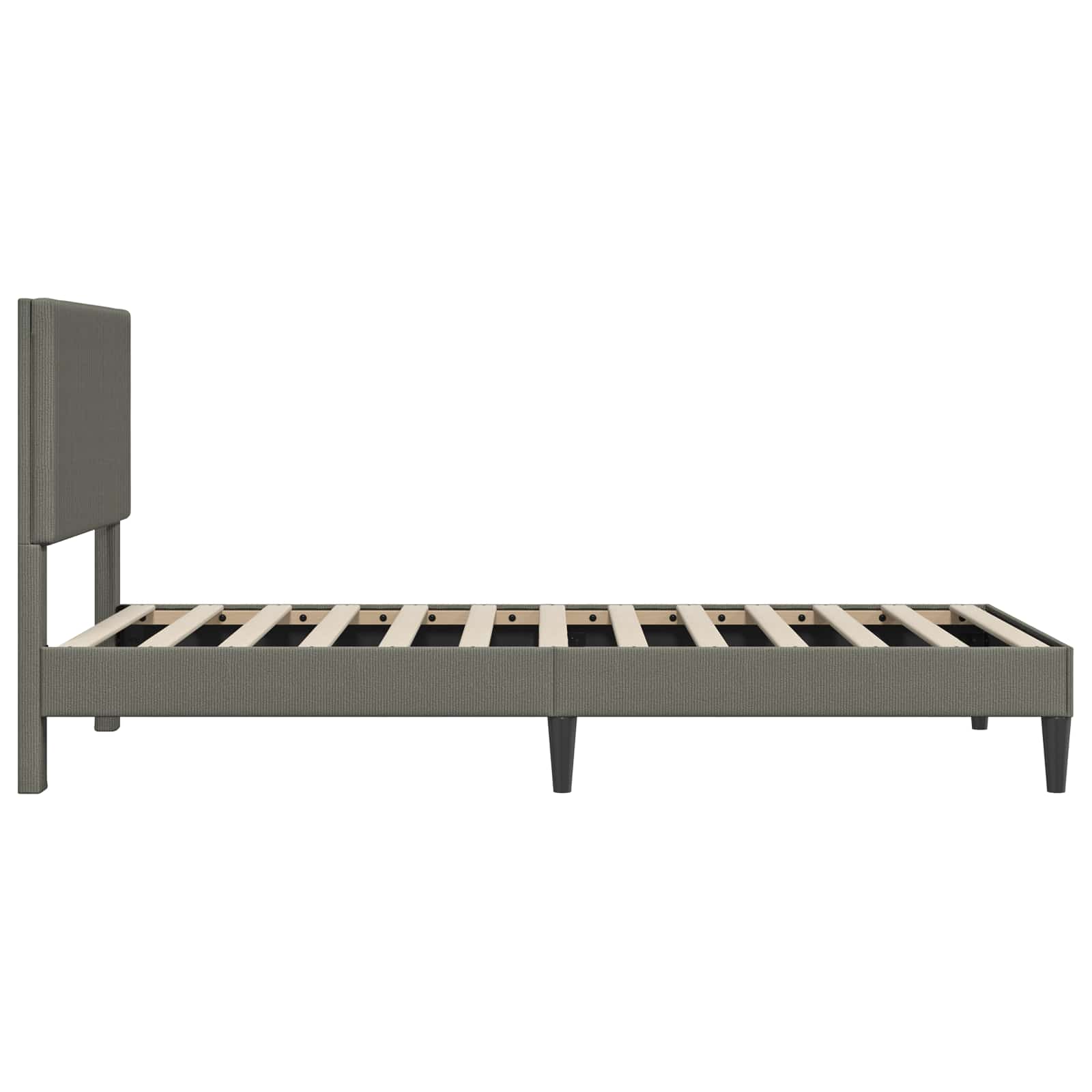 vidaXL Bedframe met hoofdeinde Lichtgrijs 80 x 200 cm Katoen Stof