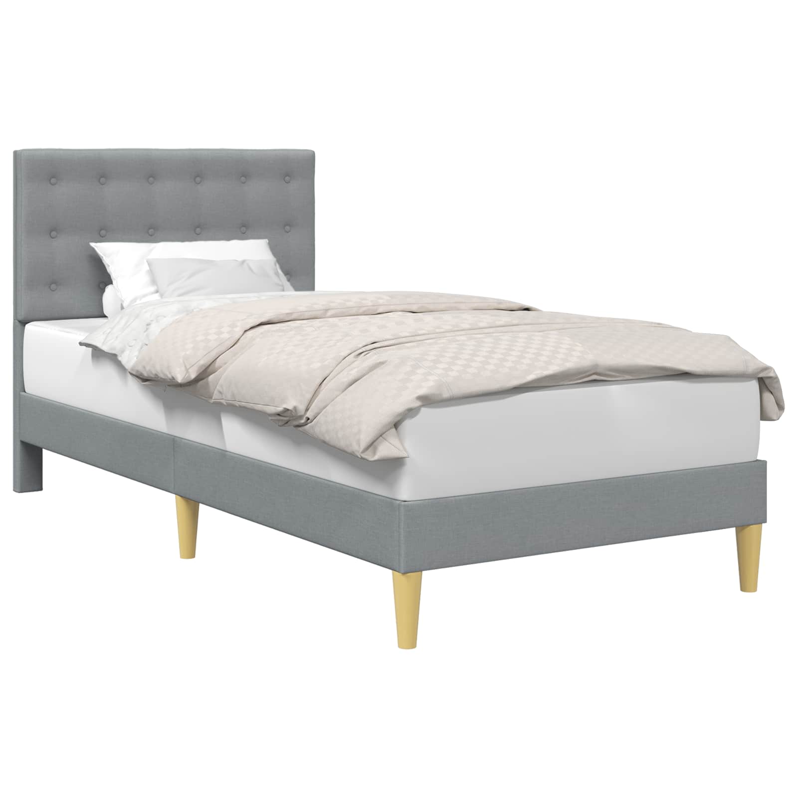 vidaXL Bedframe met hoofdeinde Donkergrijs 80 x 200 cm Stof