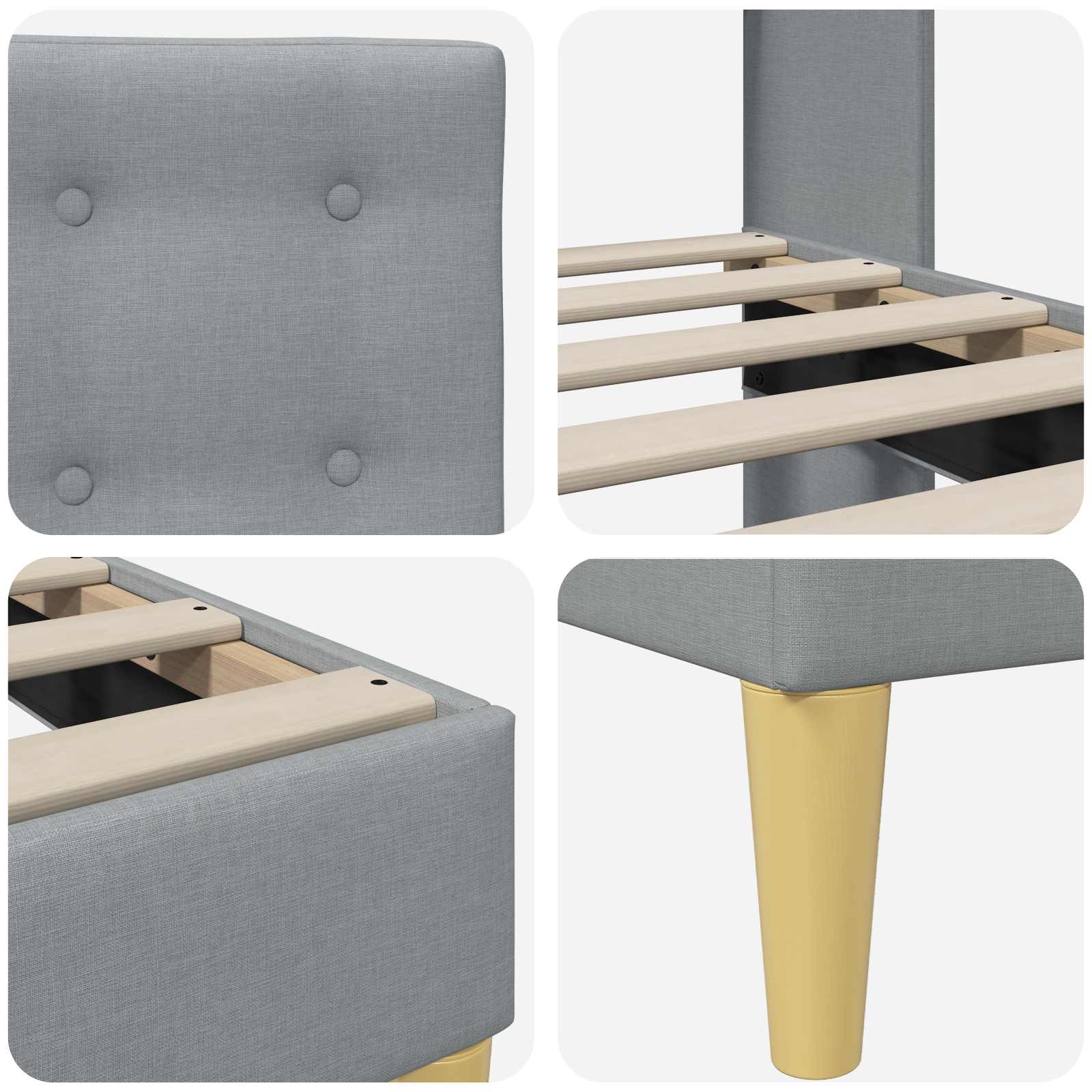vidaXL Bedframe met hoofdeinde Donkergrijs 80 x 200 cm Stof