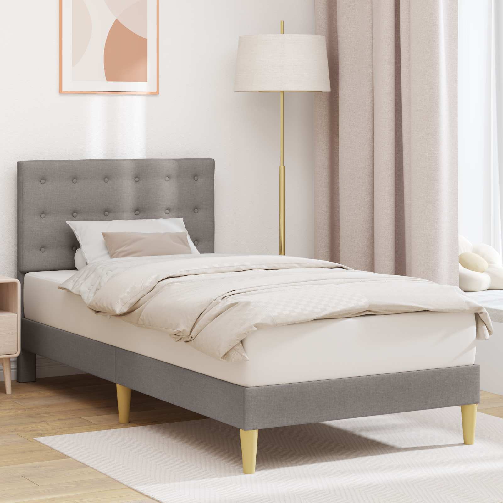 vidaXL Bedframe met hoofdeinde Donkergrijs 80 x 200 cm Stof