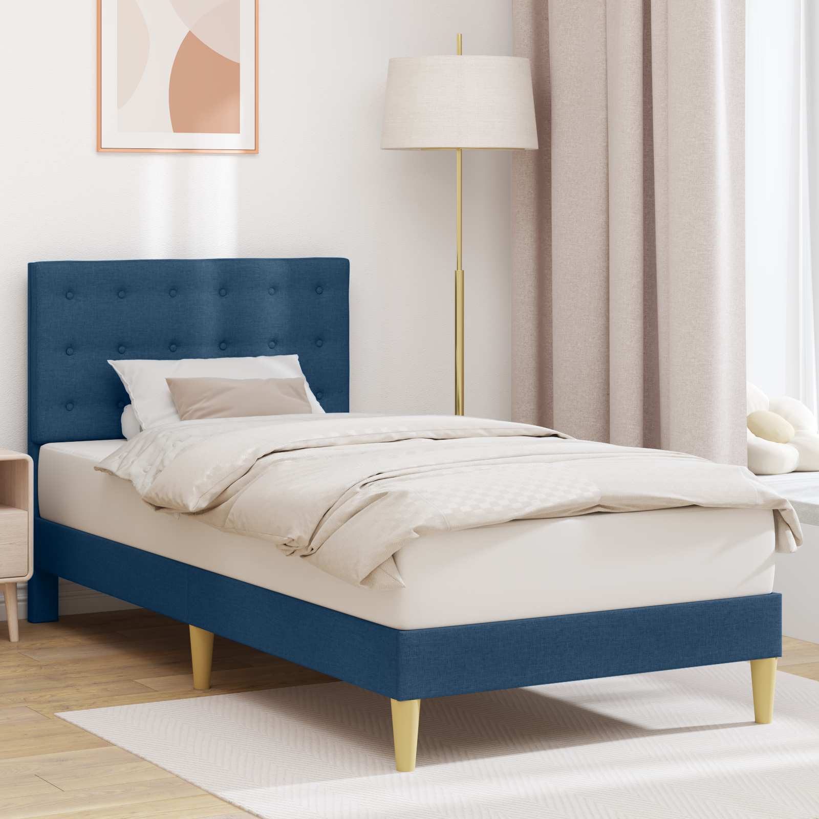 vidaXL Bedframe met hoofdeinde Donkergrijs 80 x 200 cm Stof
