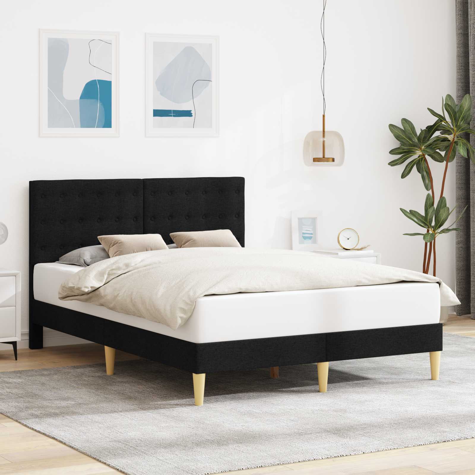 vidaXL Bedframe met hoofdeinde Donkergrijs 80 x 200 cm Stof