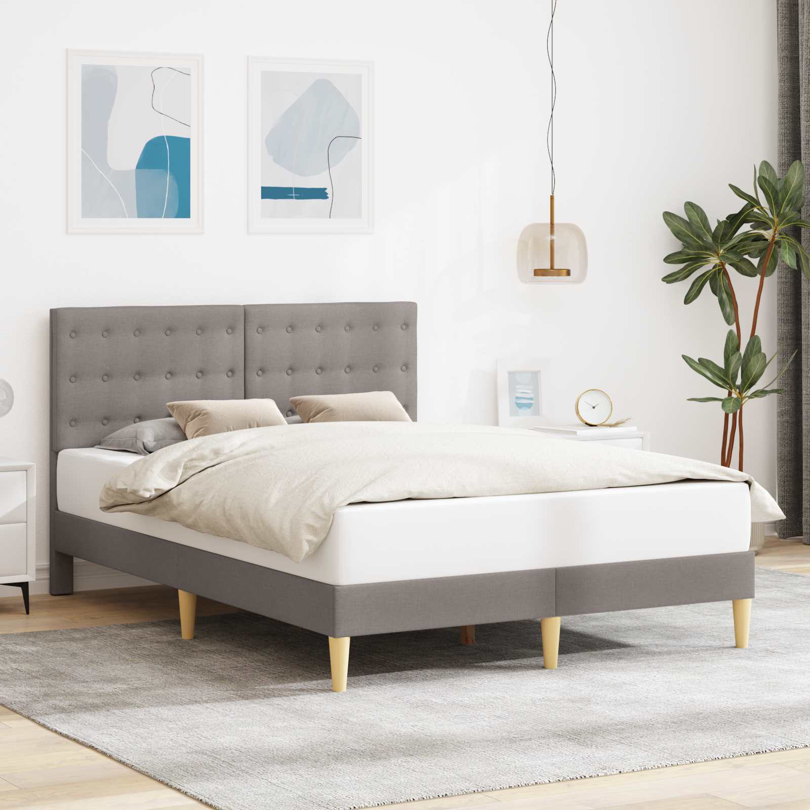 vidaXL Bedframe met hoofdeinde Donkergrijs 80 x 200 cm Stof