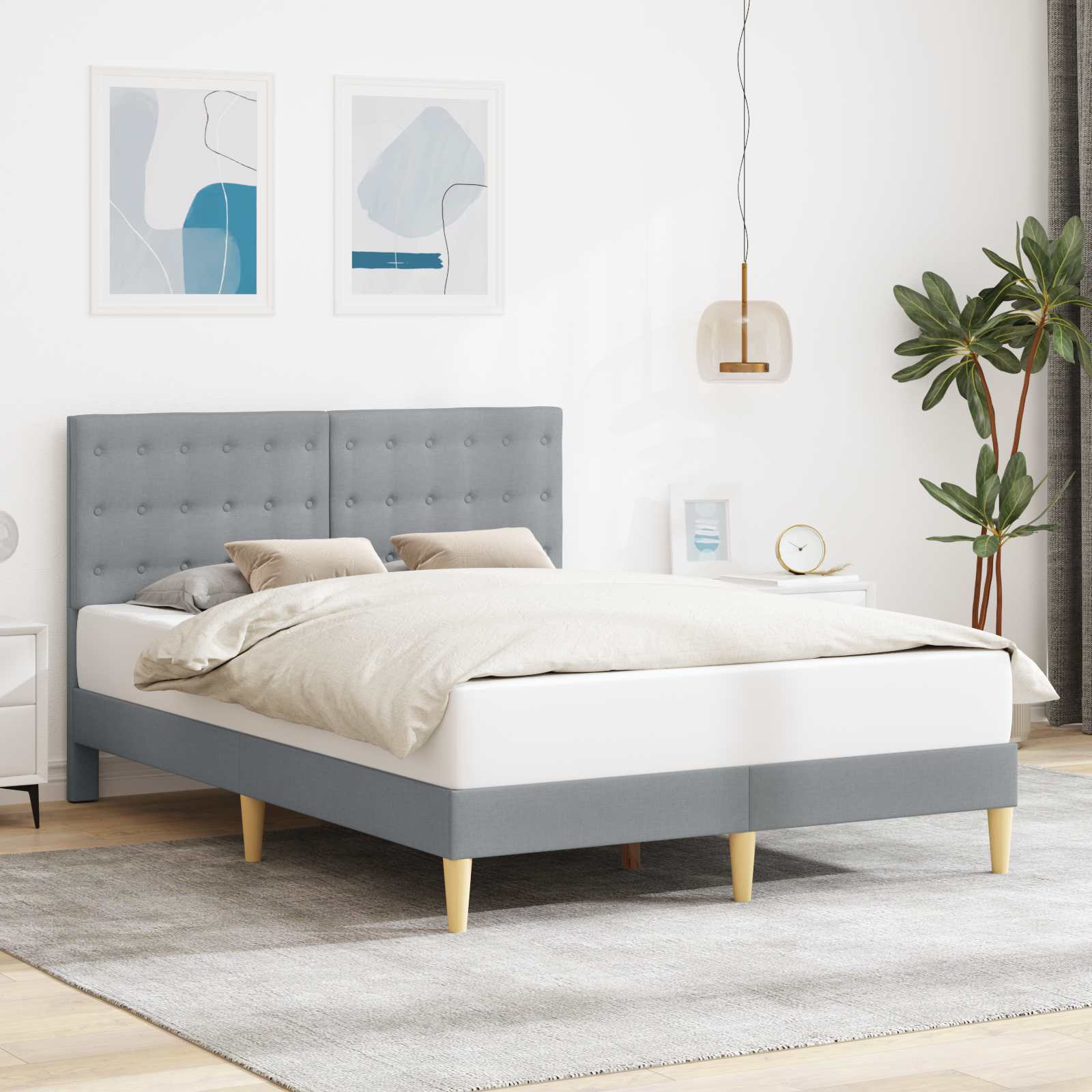 vidaXL Bedframe met hoofdeinde Donkergrijs 80 x 200 cm Stof