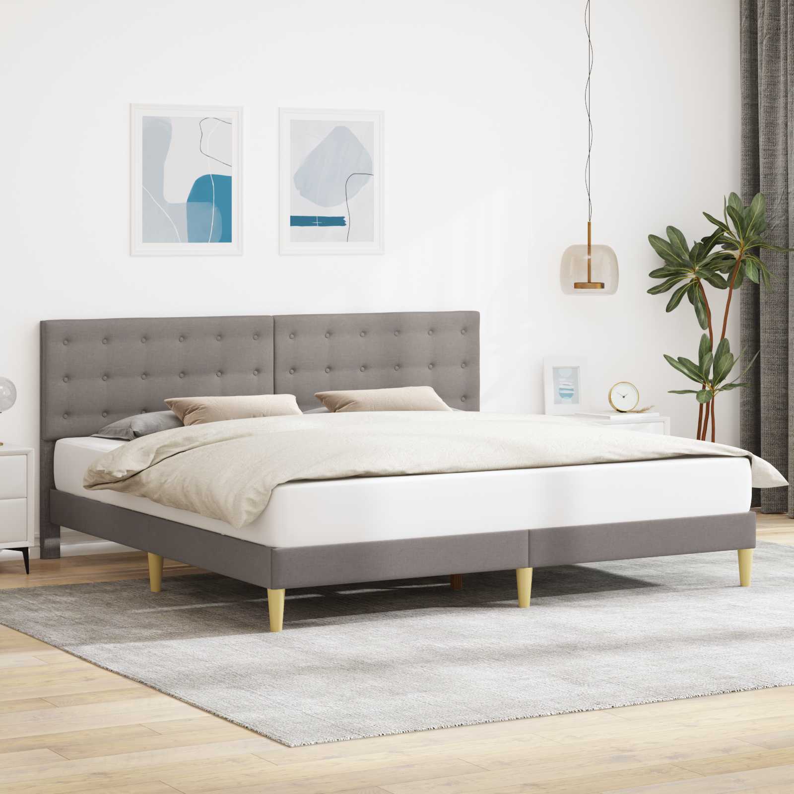 vidaXL Bedframe met hoofdeinde Donkergrijs 80 x 200 cm Stof