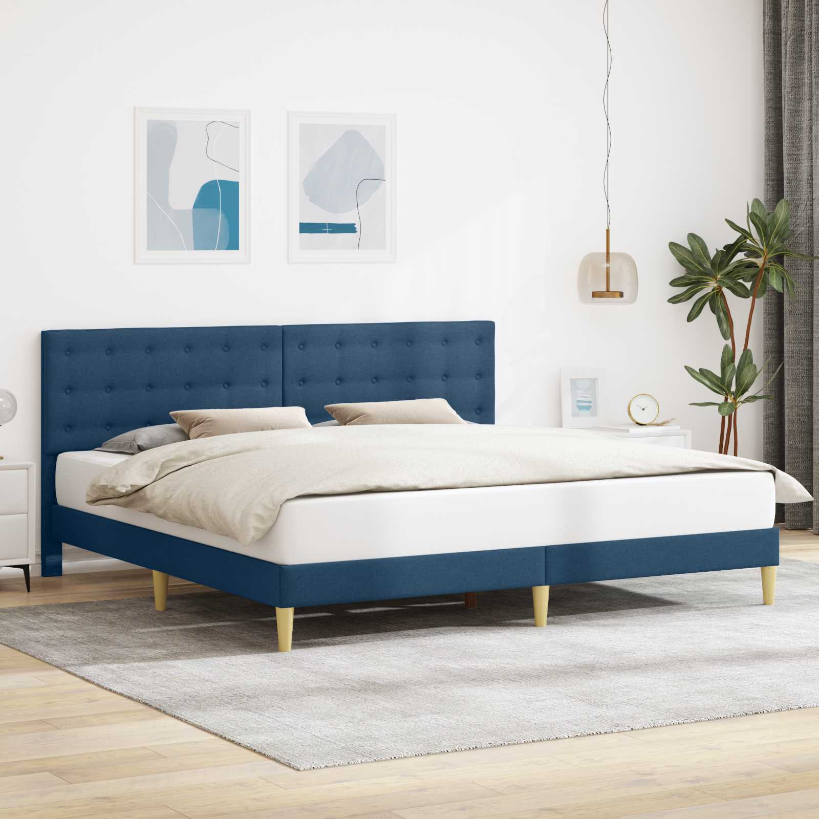 vidaXL Bedframe met hoofdeinde Donkergrijs 80 x 200 cm Stof