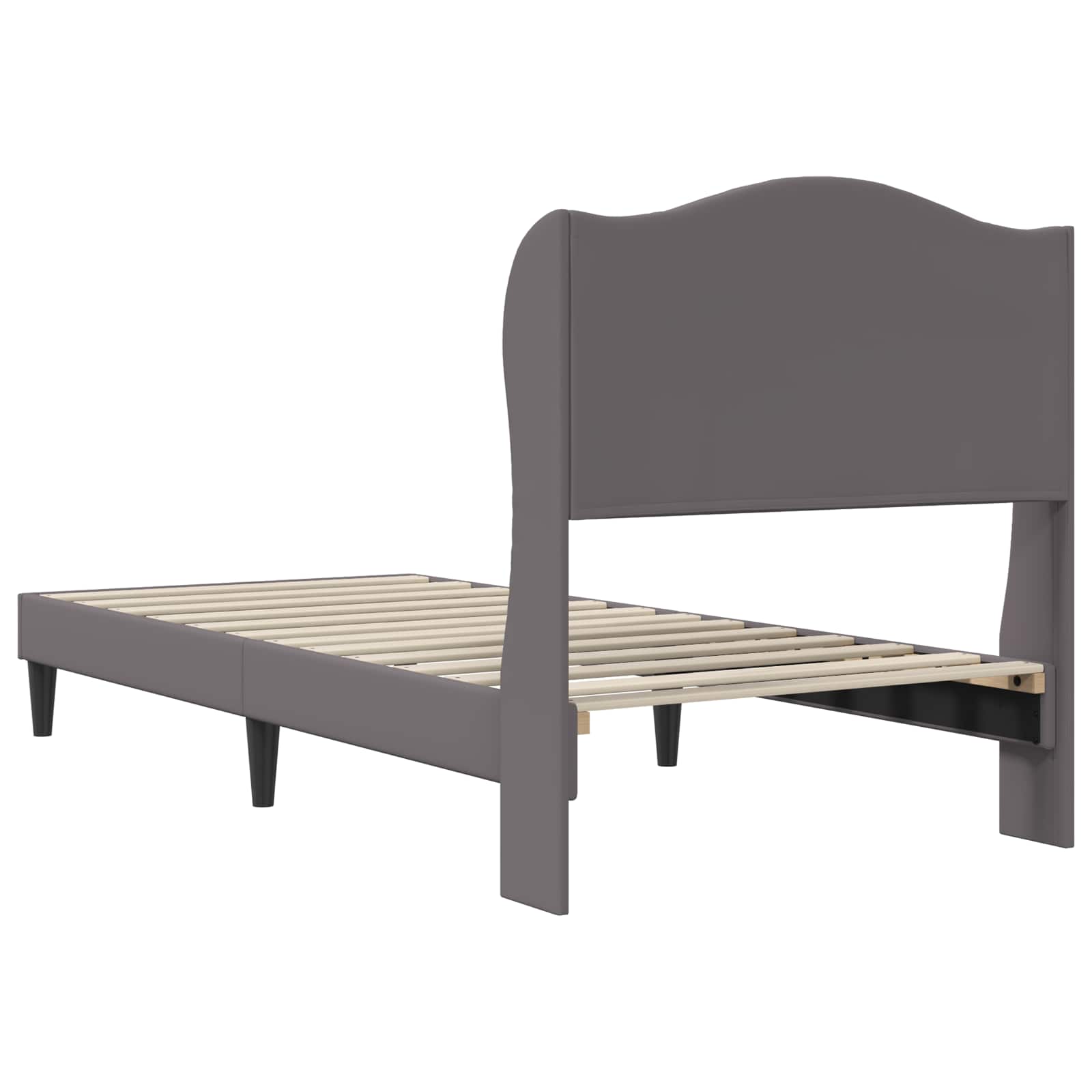 vidaXL Bedframe met hoofdeinde Grijs 80 x 200 cm Kunstleer