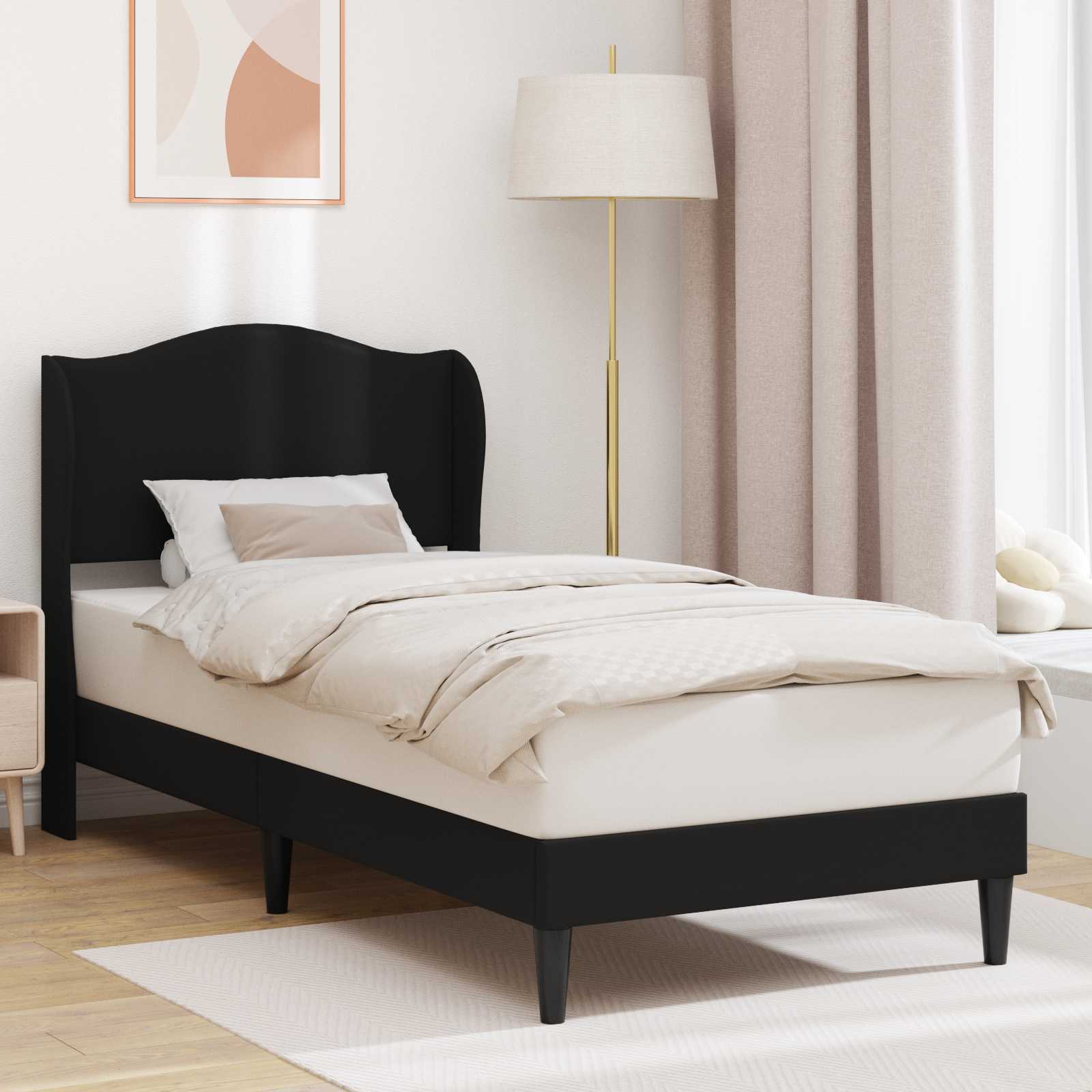 vidaXL Bedframe met hoofdeinde Grijs 80 x 200 cm Kunstleer