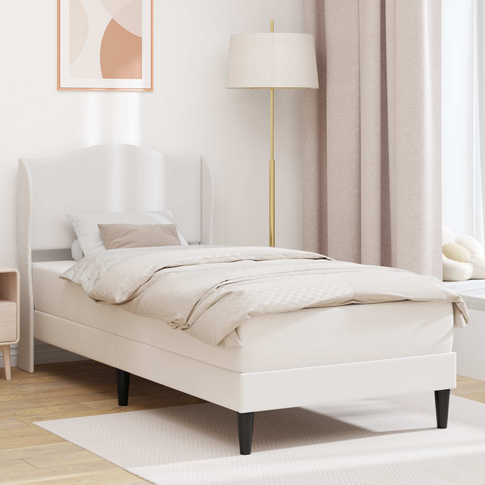 vidaXL Bedframe met hoofdeinde Grijs 80 x 200 cm Kunstleer