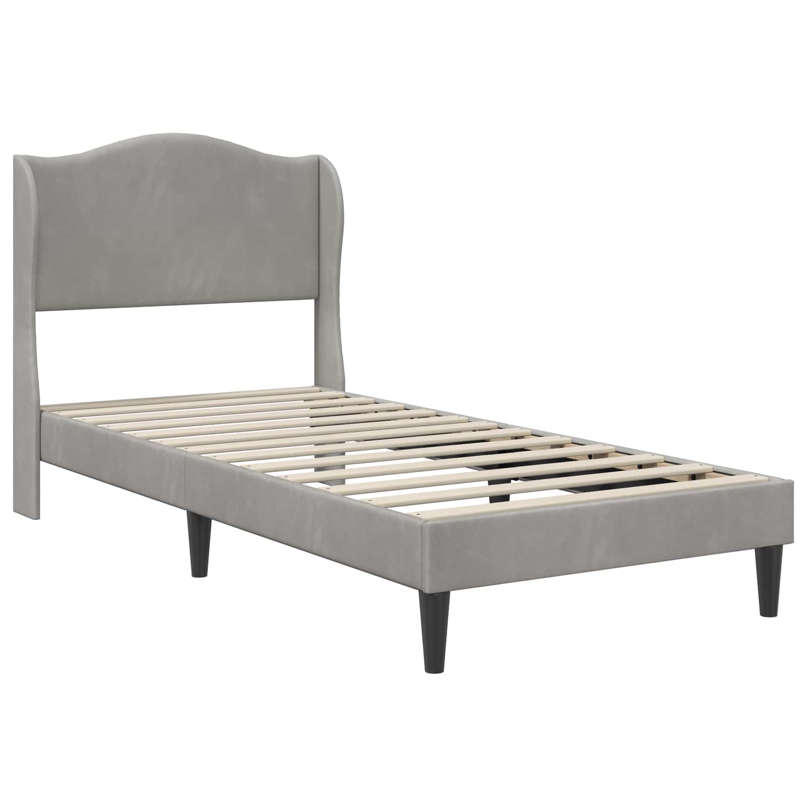 vidaXL Bedframe met hoofdeinde Lichtgrijs 80 x 200 cm Fluweel