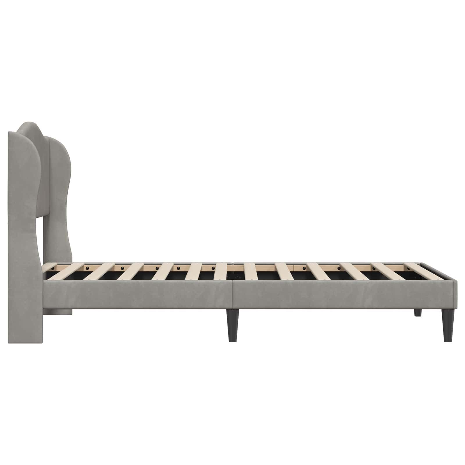 vidaXL Bedframe met hoofdeinde Lichtgrijs 80 x 200 cm Fluweel