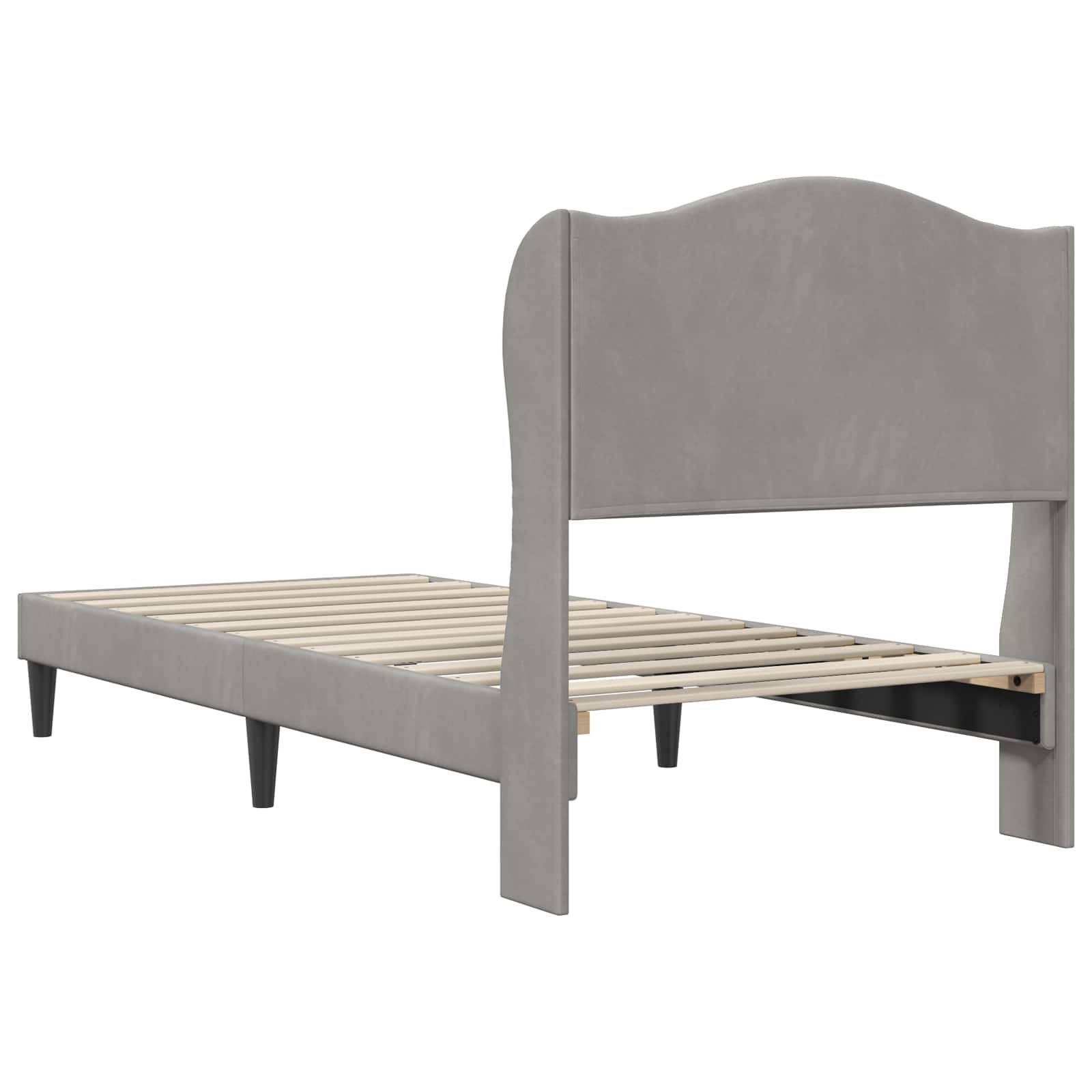 vidaXL Bedframe met hoofdeinde Lichtgrijs 80 x 200 cm Fluweel