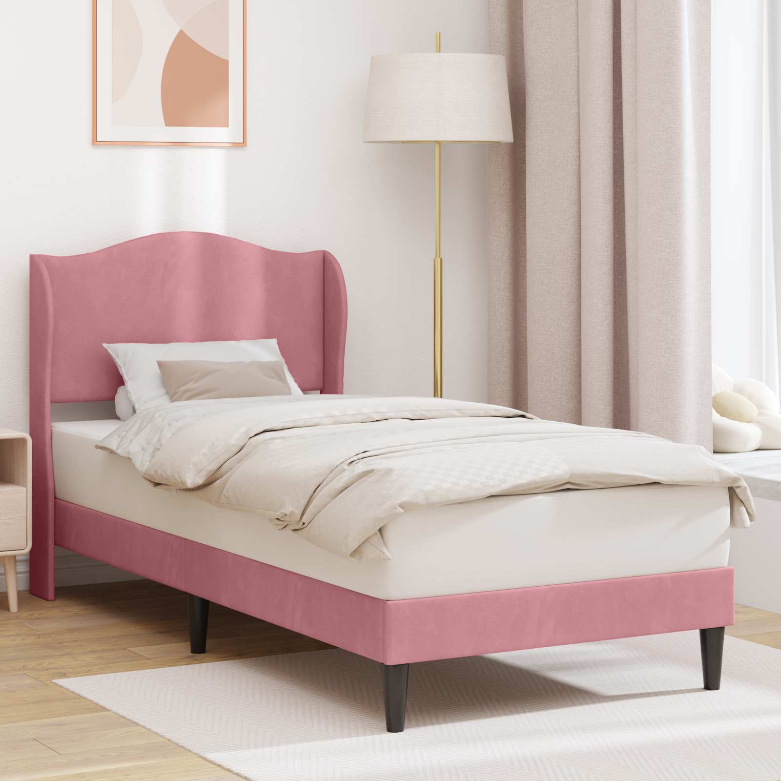 vidaXL Bedframe met hoofdeinde Lichtgrijs 80 x 200 cm Fluweel