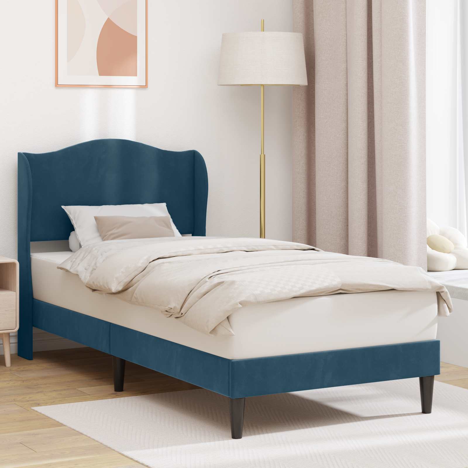 vidaXL Bedframe met hoofdeinde Lichtgrijs 80 x 200 cm Fluweel