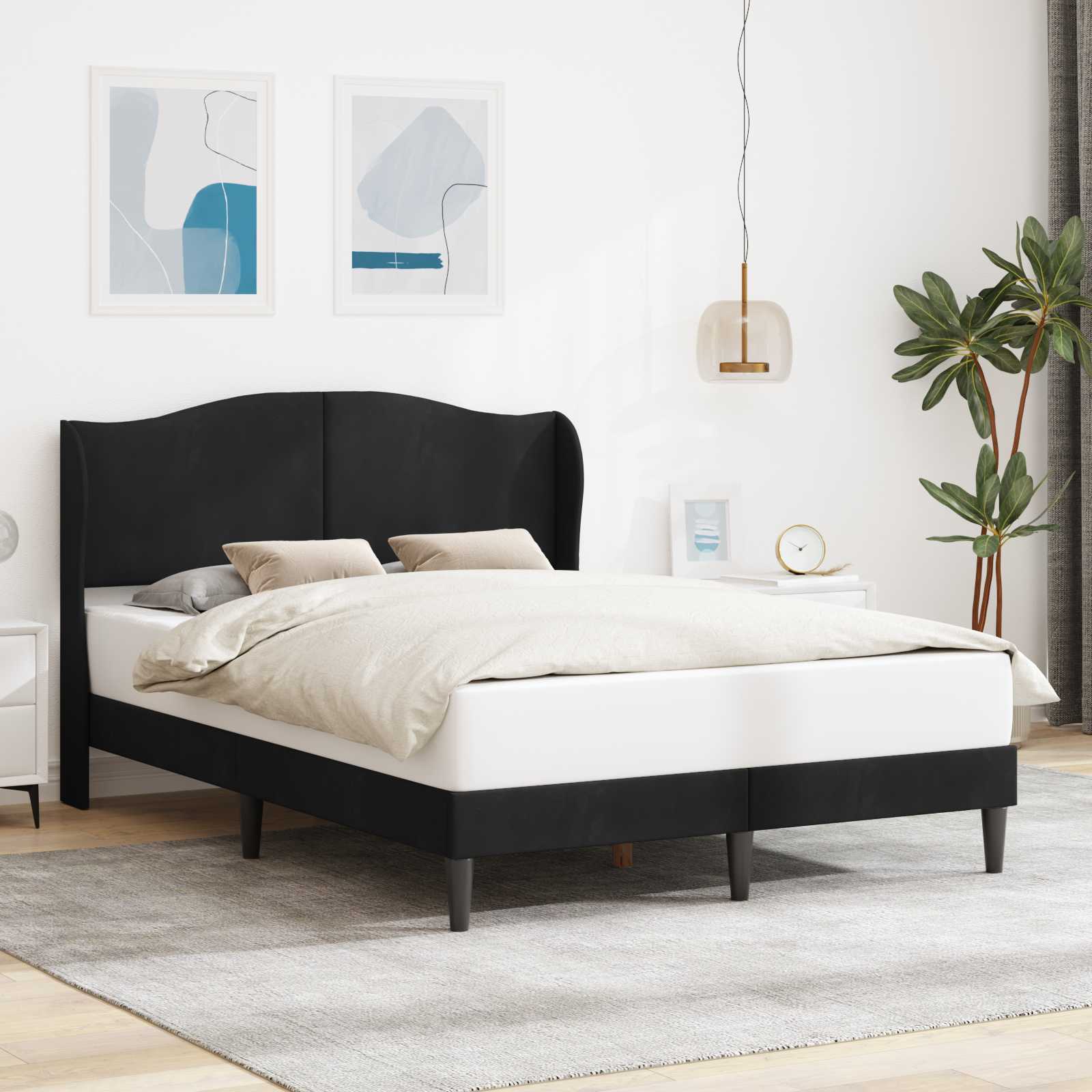 vidaXL Bedframe met hoofdeinde Lichtgrijs 80 x 200 cm Fluweel