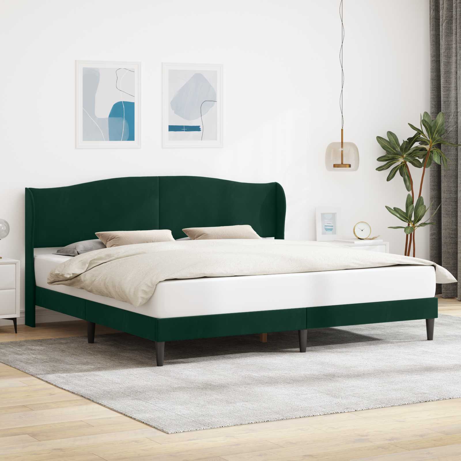 vidaXL Bedframe met hoofdeinde Lichtgrijs 80 x 200 cm Fluweel