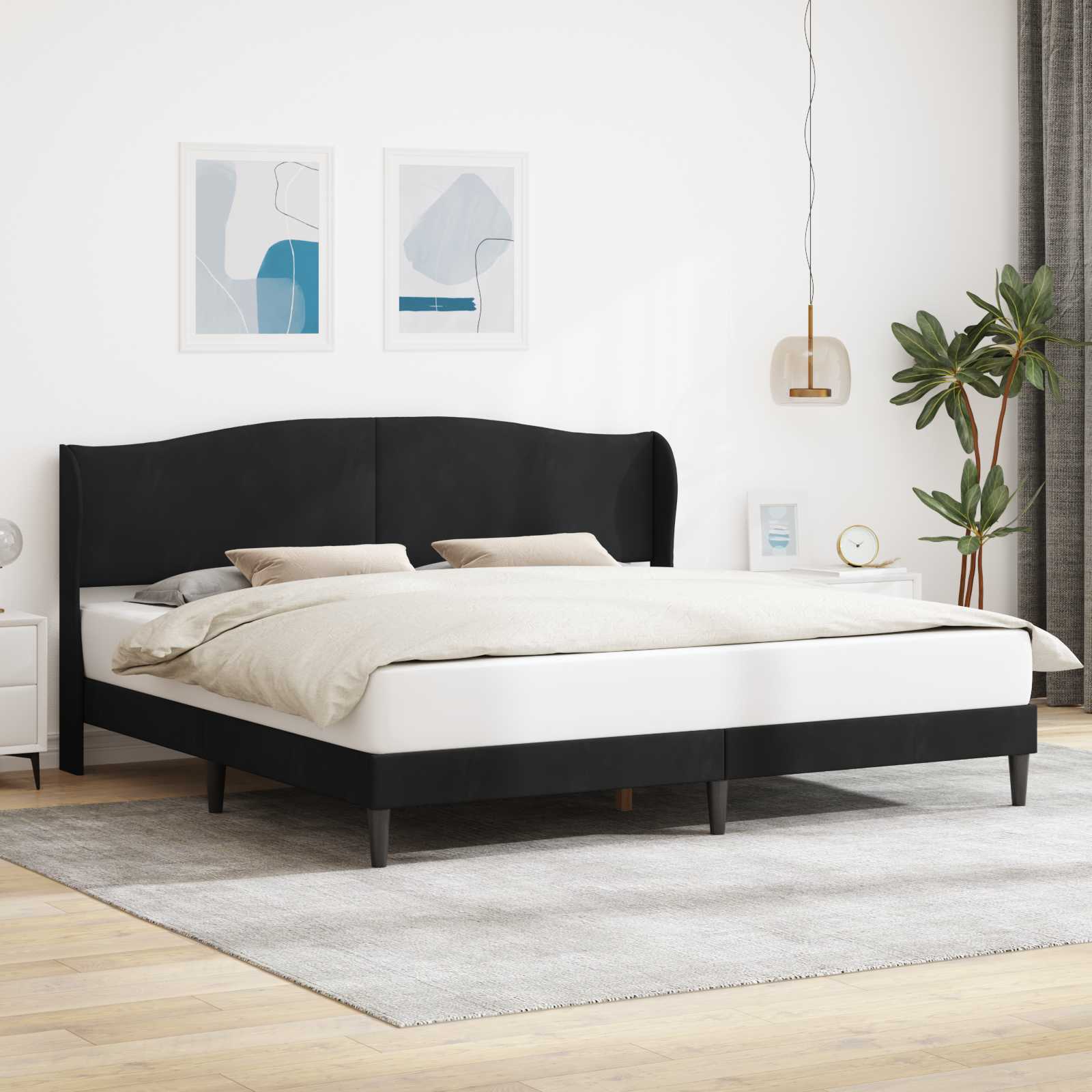 vidaXL Bedframe met hoofdeinde Lichtgrijs 80 x 200 cm Fluweel