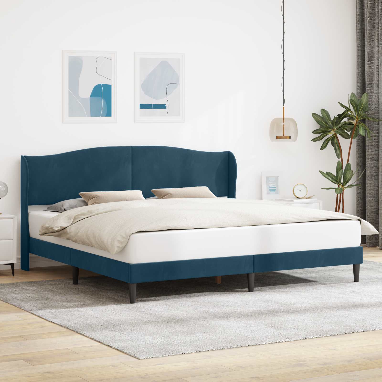 vidaXL Bedframe met hoofdeinde Lichtgrijs 80 x 200 cm Fluweel