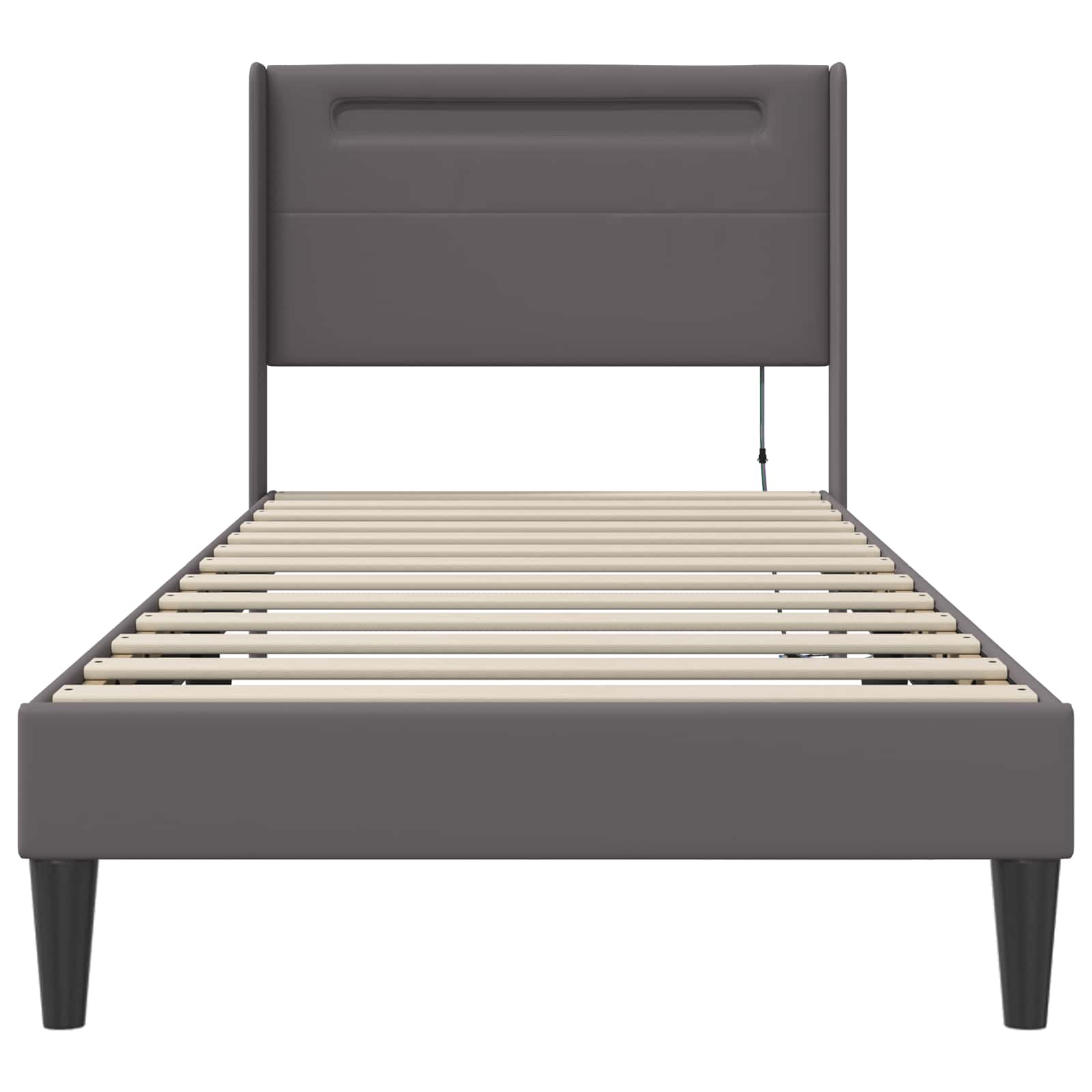 vidaXL Bedframe met LED-stripverlichting Grijs 80 x 200 cm Kunstleer