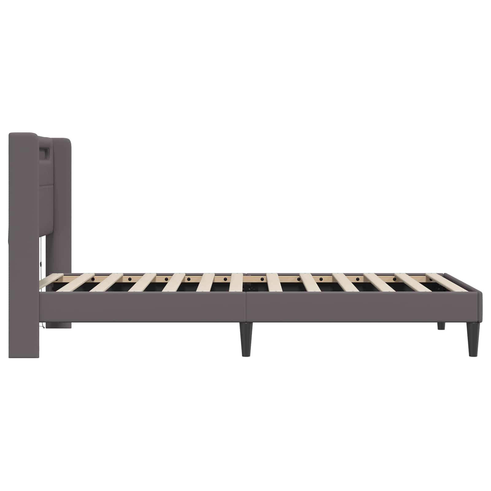 vidaXL Bedframe met LED-stripverlichting Grijs 80 x 200 cm Kunstleer