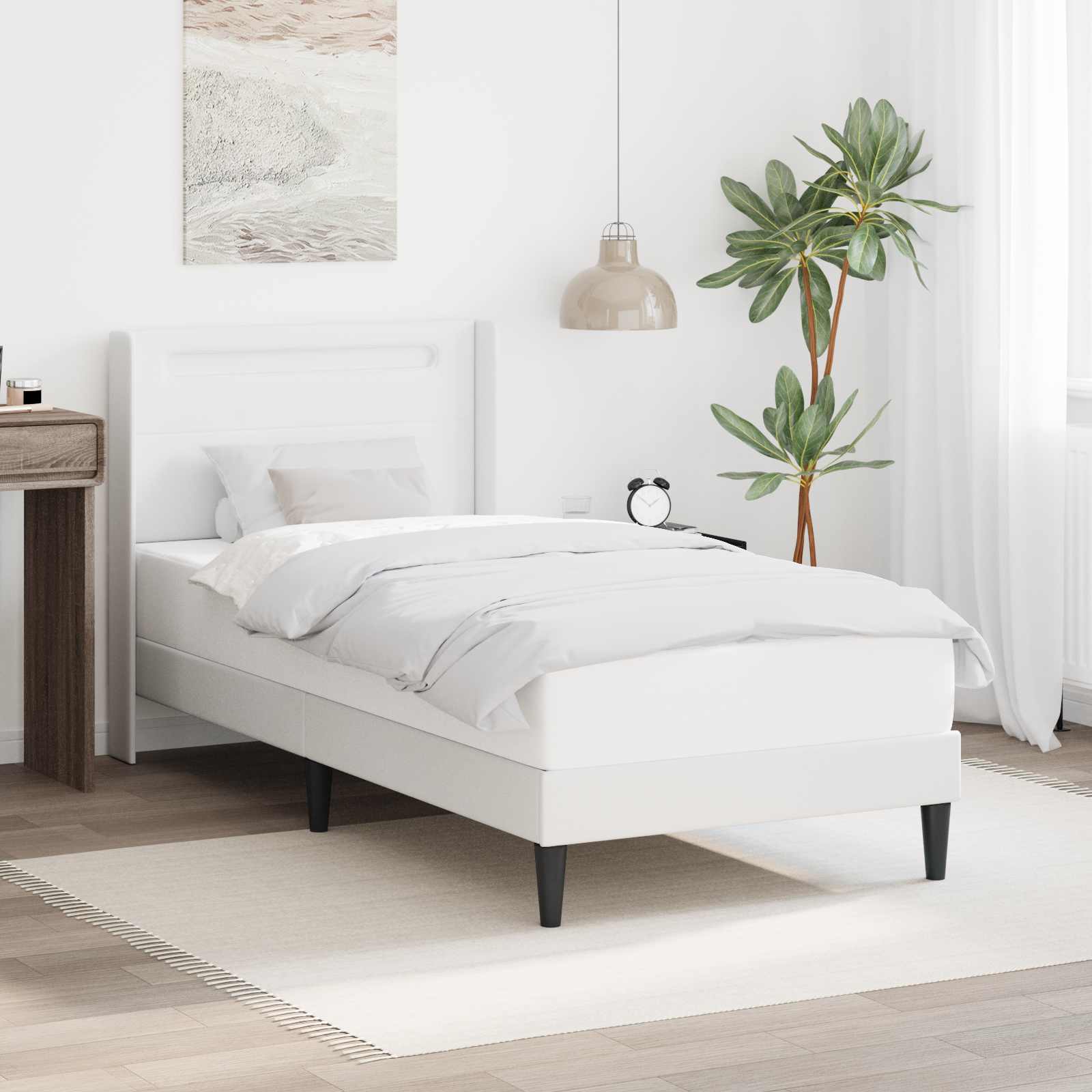 vidaXL Bedframe met LED-stripverlichting Grijs 80 x 200 cm Kunstleer