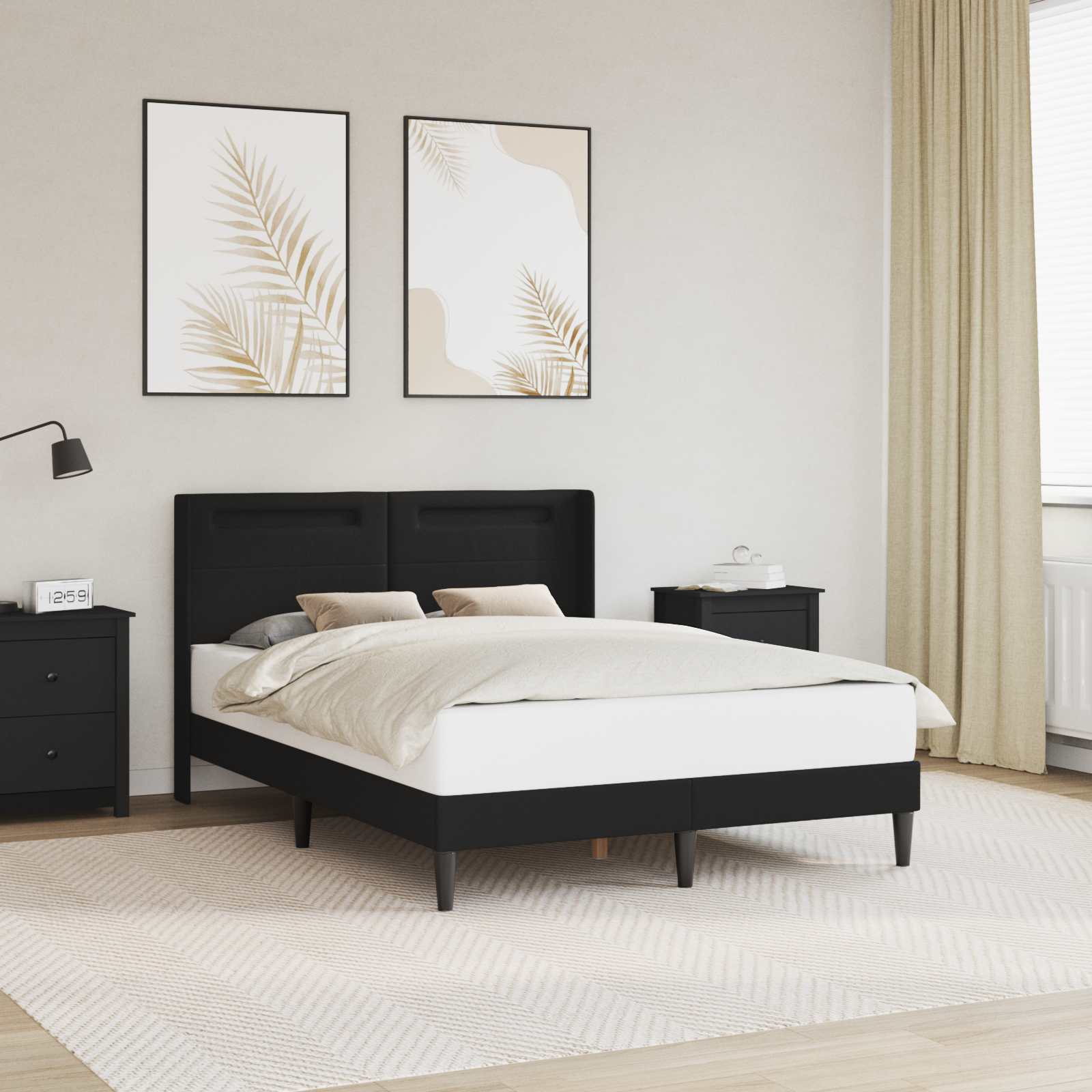 vidaXL Bedframe met LED-stripverlichting Grijs 80 x 200 cm Kunstleer