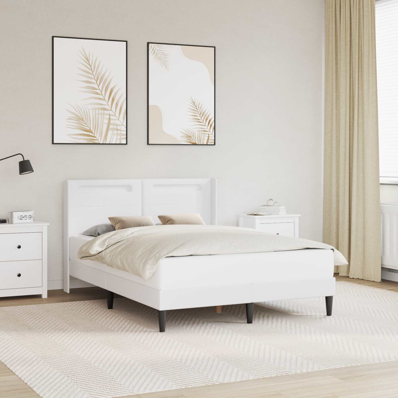 vidaXL Bedframe met LED-stripverlichting Grijs 80 x 200 cm Kunstleer
