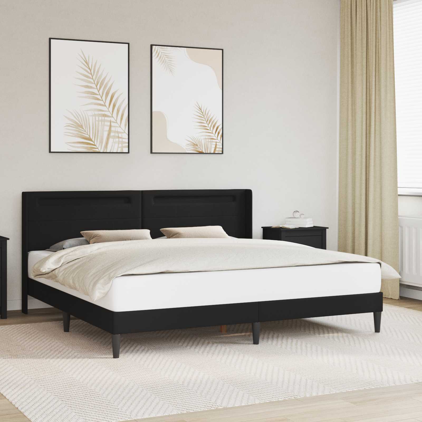 vidaXL Bedframe met LED-stripverlichting Grijs 80 x 200 cm Kunstleer