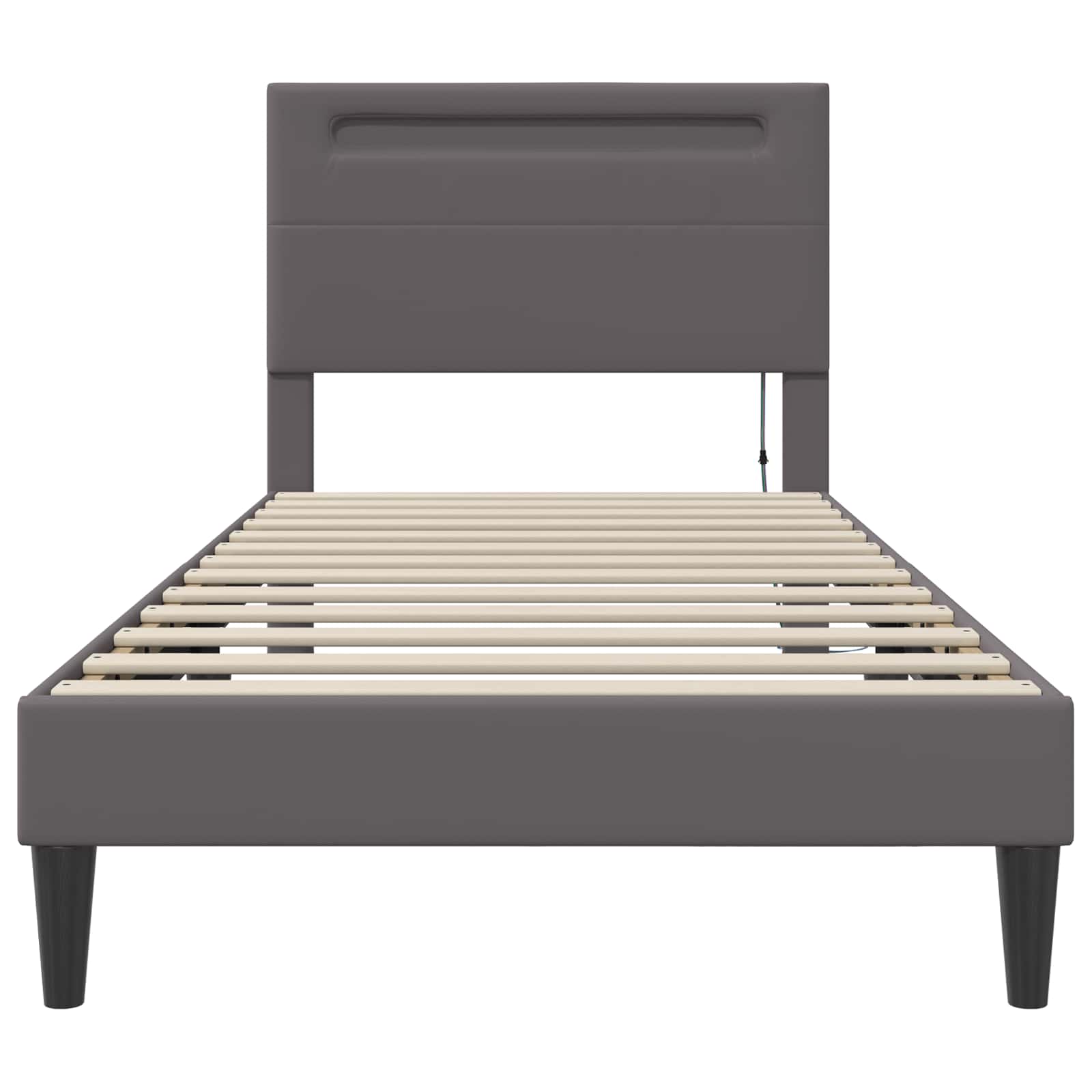 vidaXL Bedframe met LED-stripverlichting Grijs 80 x 200 cm Kunstleer