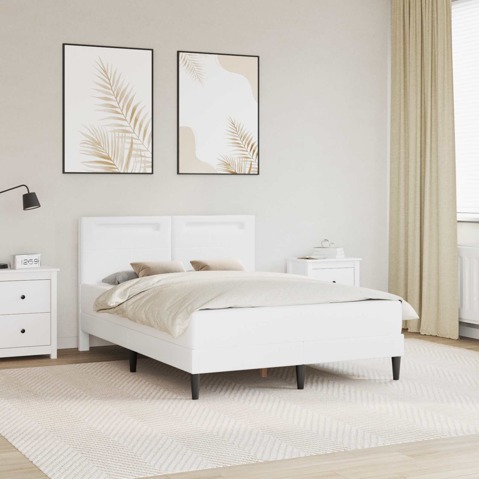 vidaXL Bedframe met LED-stripverlichting Grijs 80 x 200 cm Kunstleer
