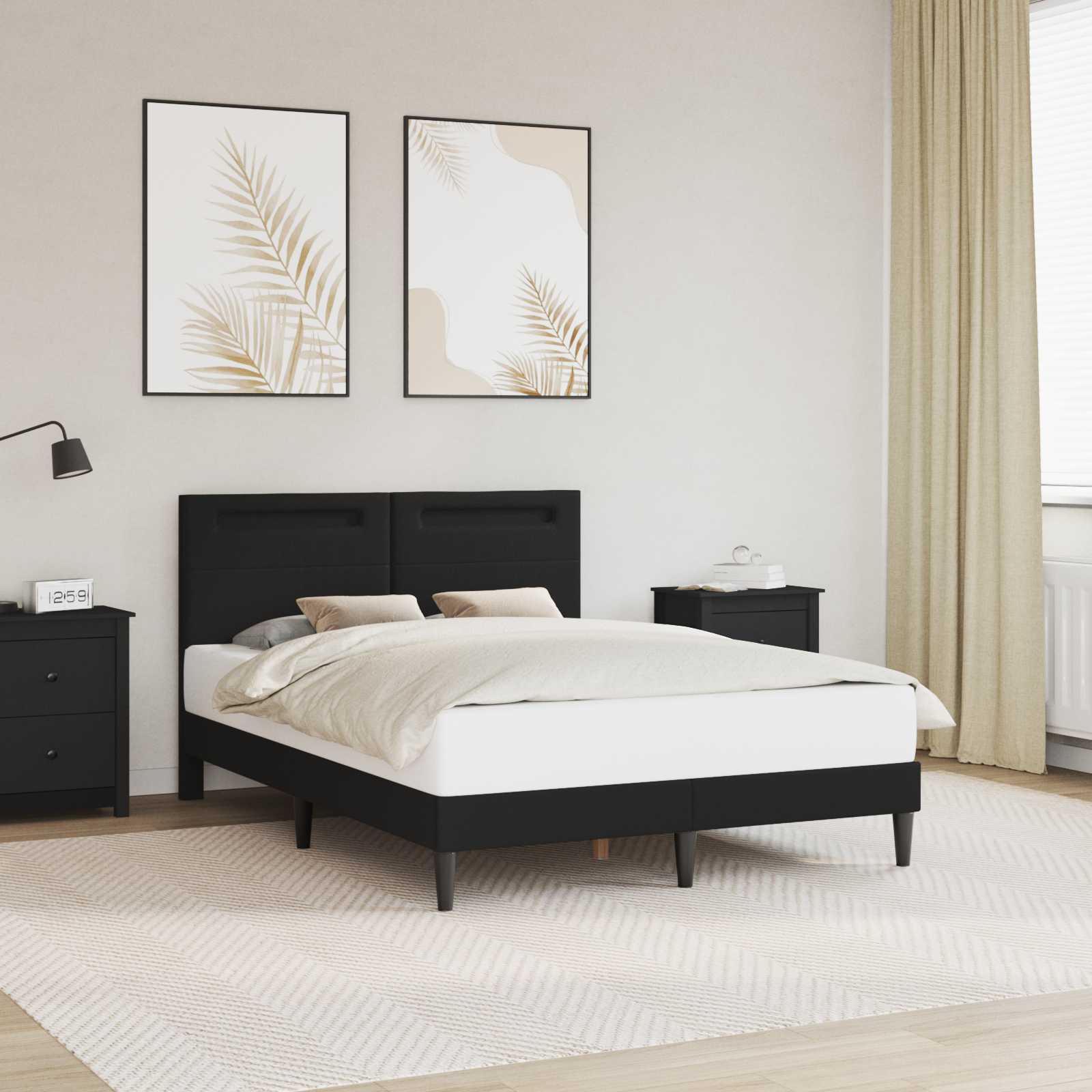 vidaXL Bedframe met LED-stripverlichting Grijs 80 x 200 cm Kunstleer