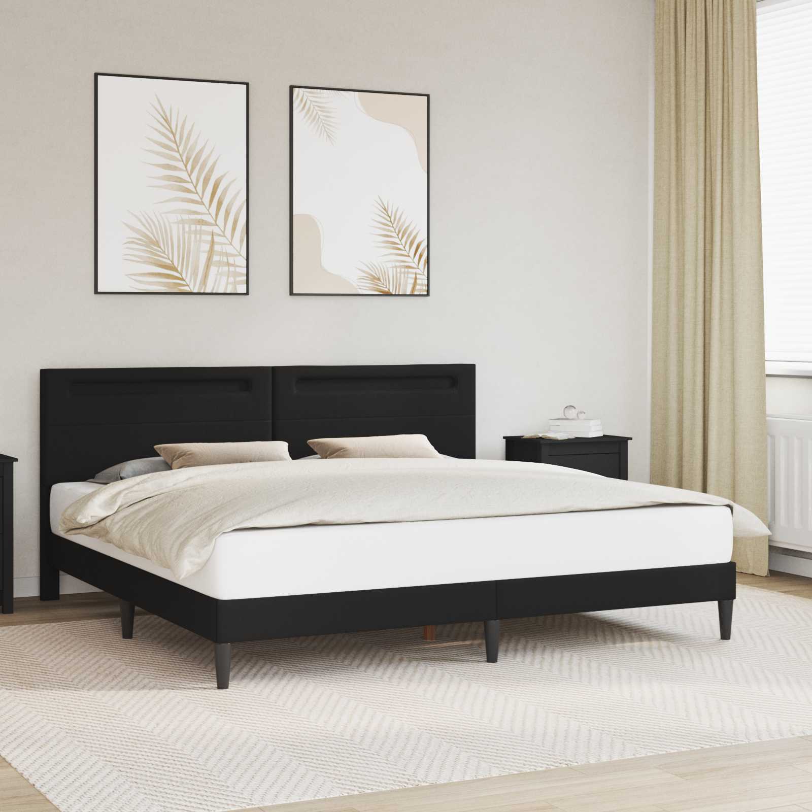 vidaXL Bedframe met LED-stripverlichting Grijs 80 x 200 cm Kunstleer