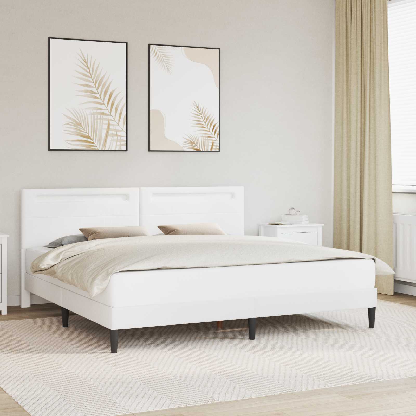 vidaXL Bedframe met LED-stripverlichting Grijs 80 x 200 cm Kunstleer