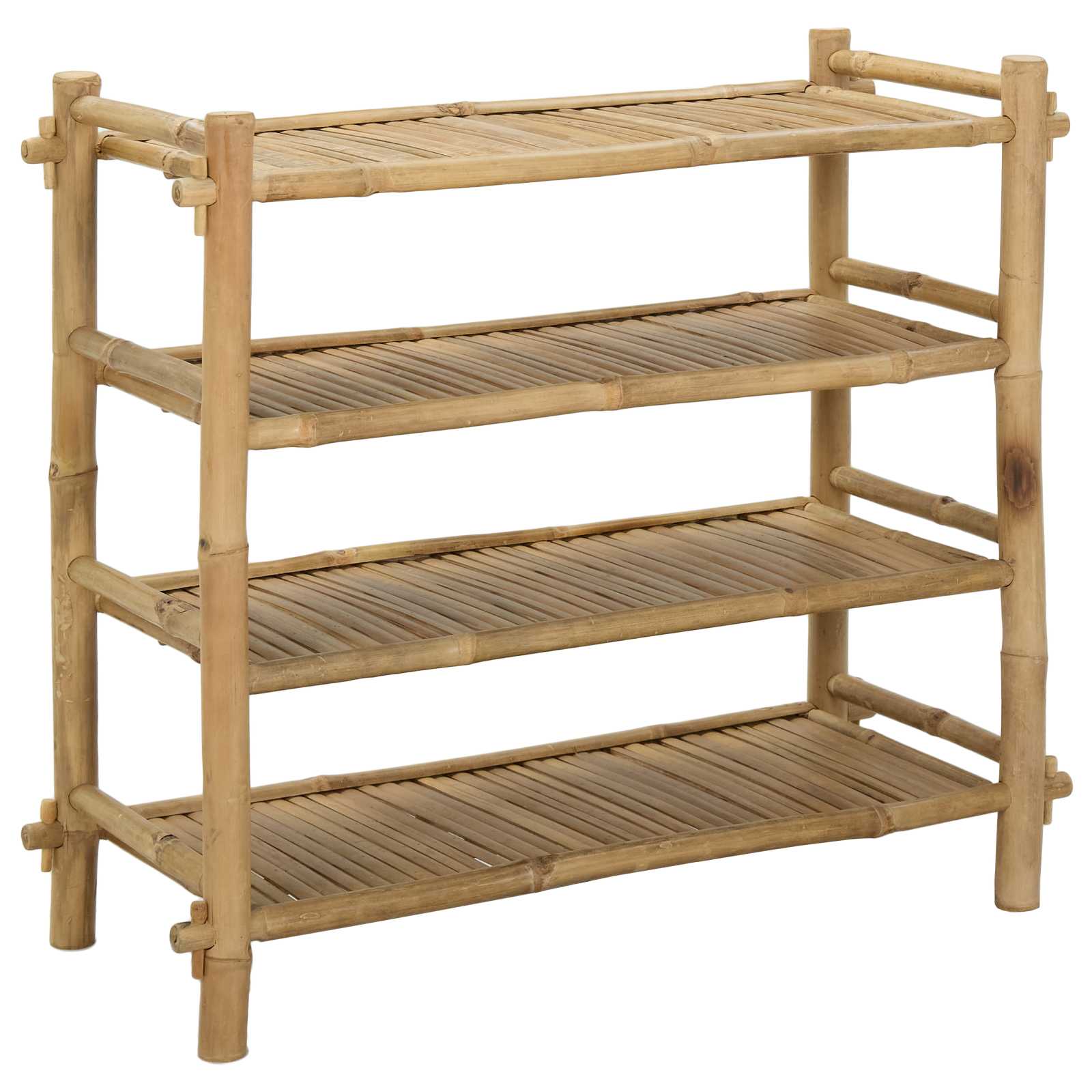 vidaXL Schoenenrek met plank Naturel 4-laags Bamboe