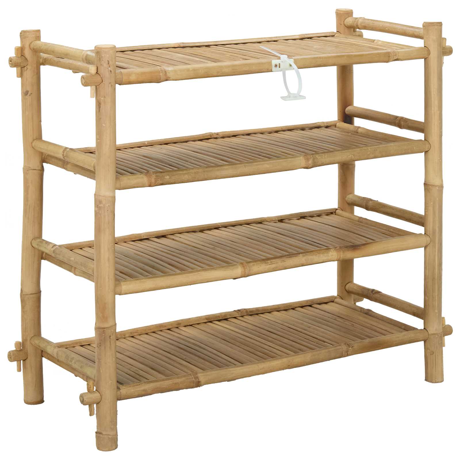 vidaXL Schoenenrek met plank Naturel 4-laags Bamboe