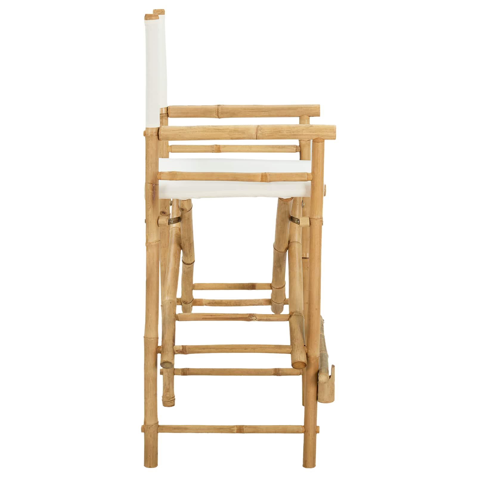 vidaXL Vouwbare Regisseursstoel 2 pcs Naturel 58 x 48 x 115 cm Bamboe