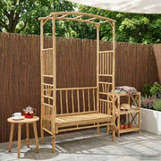 vidaXL Tuinboog met Bank Naturel 115 x 50 x 205 cm Bamboe