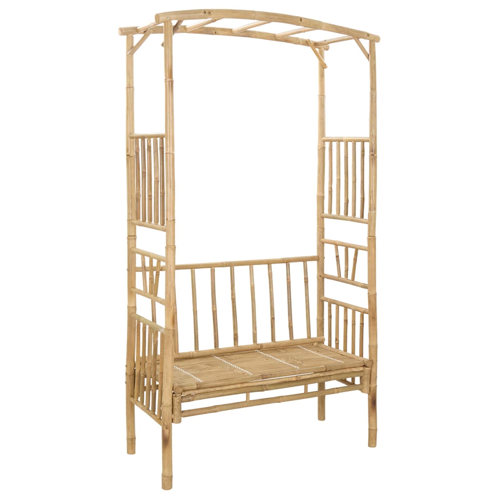 vidaXL Tuinboog met Bank Naturel 115 x 50 x 205 cm Bamboe