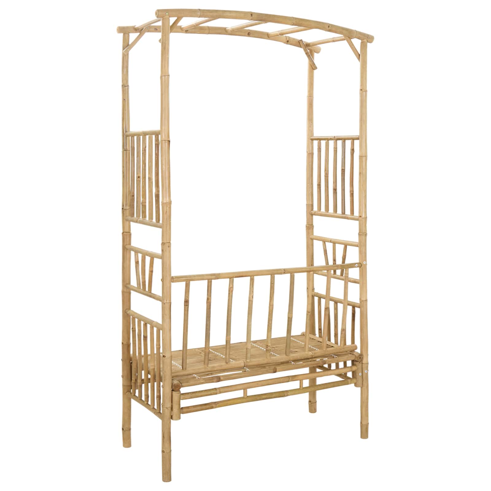 vidaXL Tuinboog met Bank Naturel 115 x 50 x 205 cm Bamboe