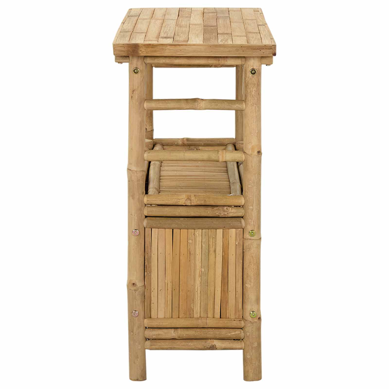 vidaXL Wandtafel met plank met opslag Naturel 80 x 35 x 75 cm Bamboe