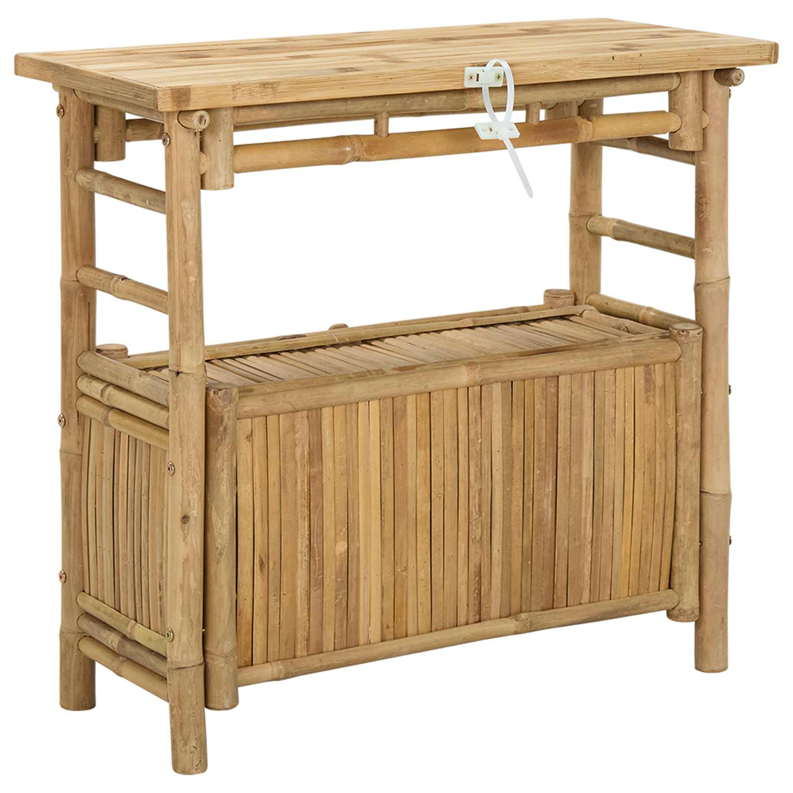 vidaXL Wandtafel met plank met opslag Naturel 80 x 35 x 75 cm Bamboe