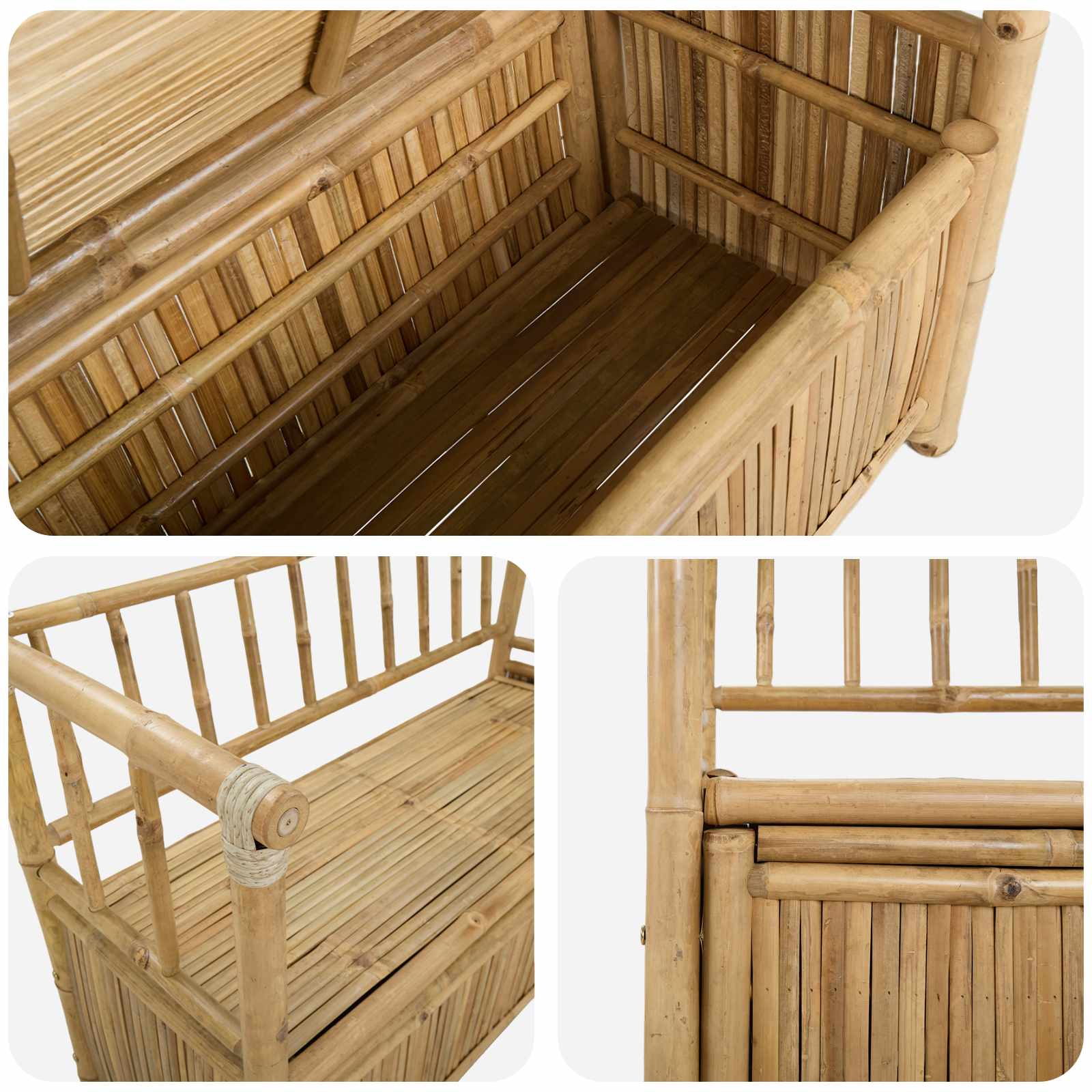 vidaXL Tuinkast Bank Naturel 110 x 47 x 80 cm Bamboe