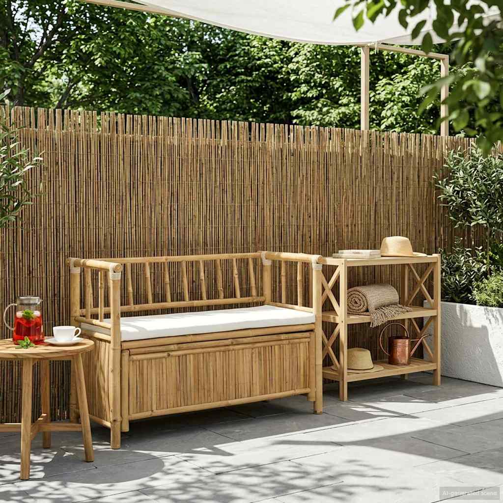 vidaXL Tuinkast Bank Naturel 110 x 47 x 80 cm Bamboe