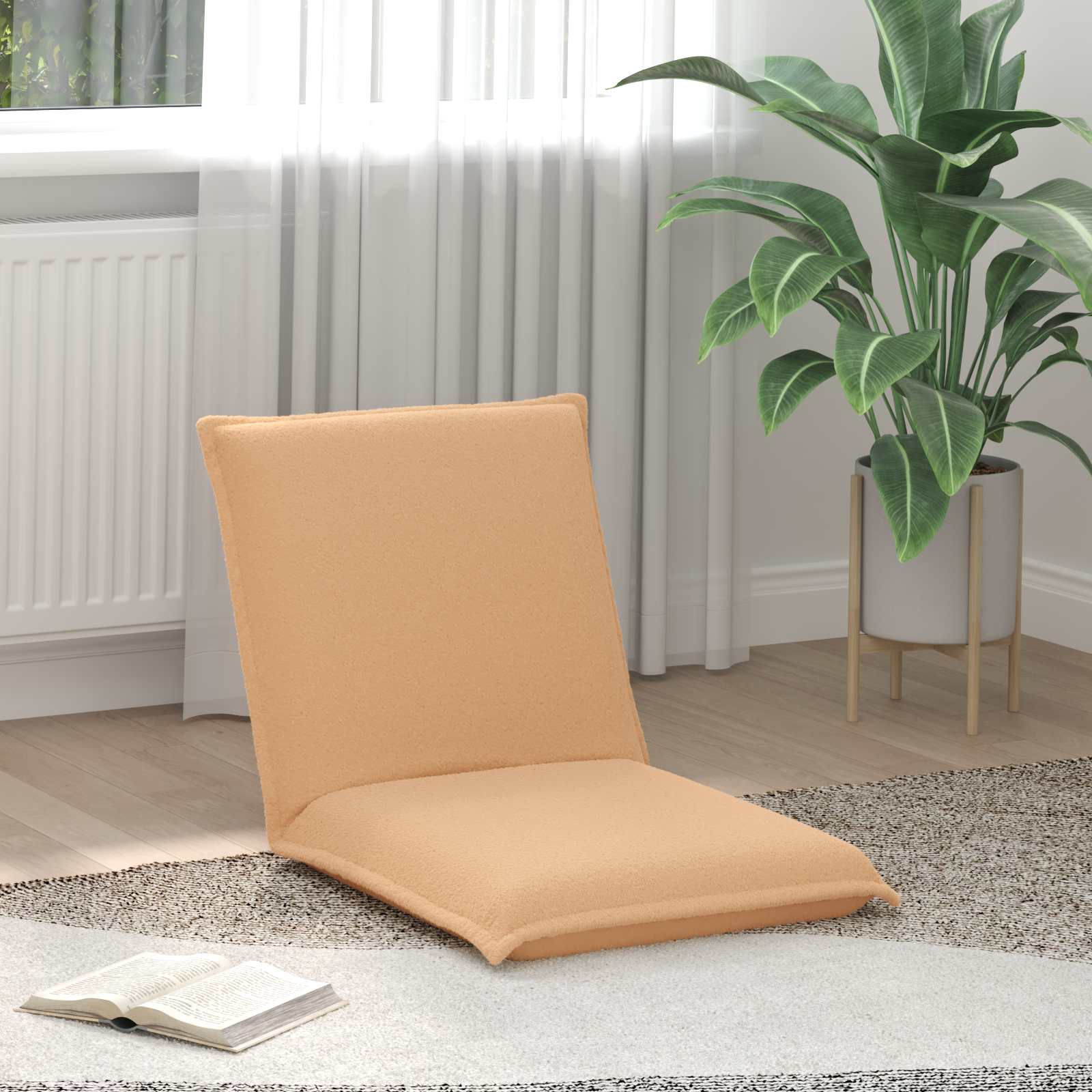 vidaXL Vloerstoel Lichtgrijs 54 x 64 x 59 cm Schapenstof