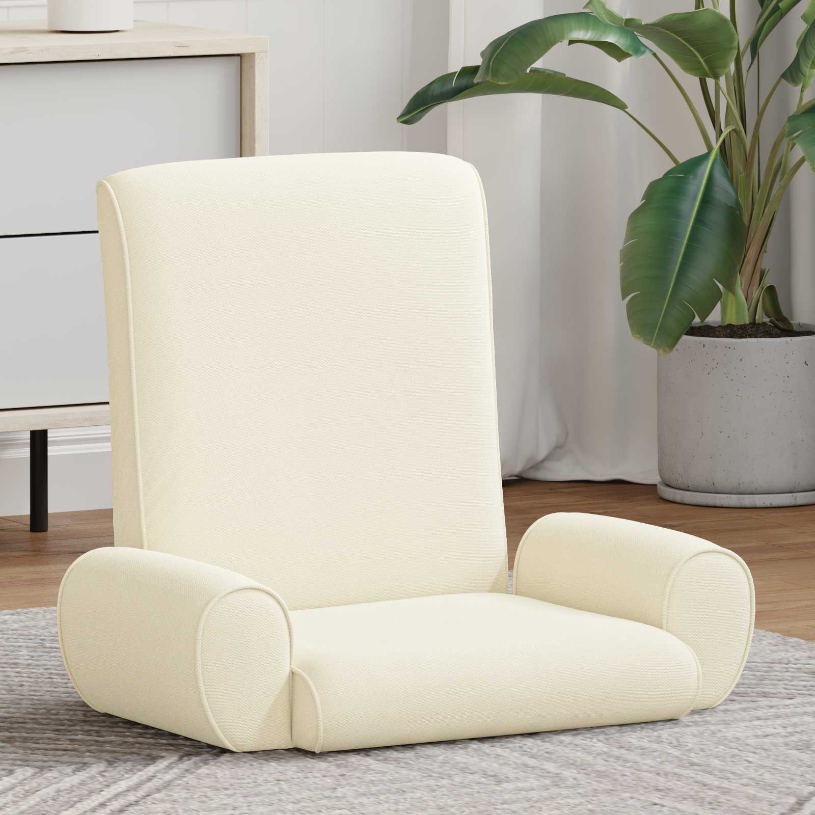 vidaXL Vloerstoel Crème 68 x 51 x 56 cm Grove Fluweel